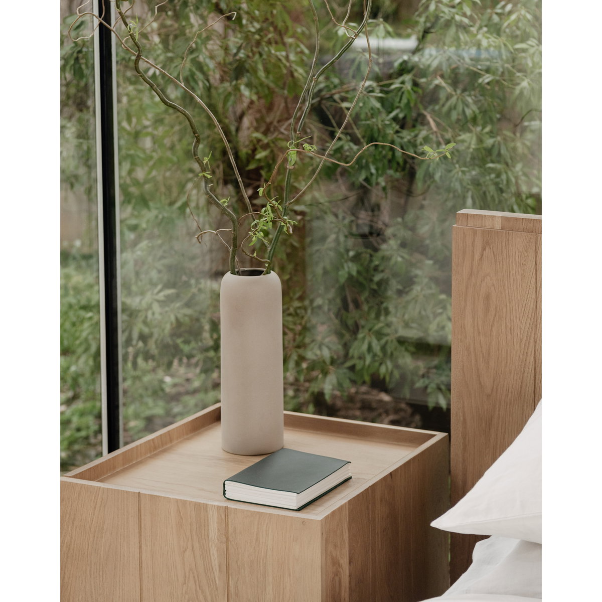 Plank Nightstand Natural, by Moe's Home, 18" width x 18" height x 19" depth View 8