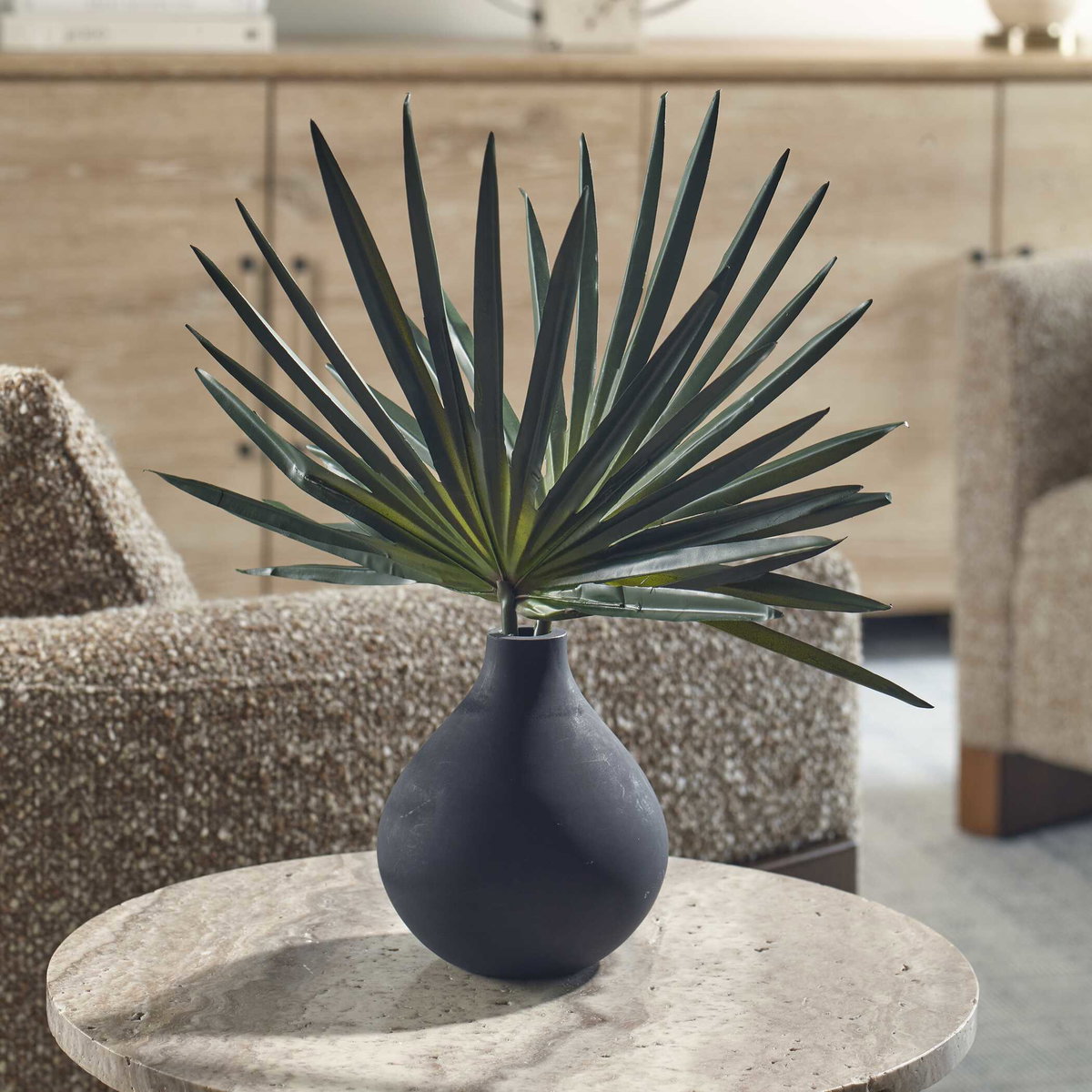 Axis Palm Accent & Vase, Artificial Plants & Flower by Uttermost, 14" width x 14" height x 10" depth View 3