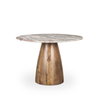 Allyson 42' Round Pedestal Dining Table | Savar Pink Marble & Brown Wood | Seats 4, by Mercana, 42" length x 42" width x 30" height thumbnail 1