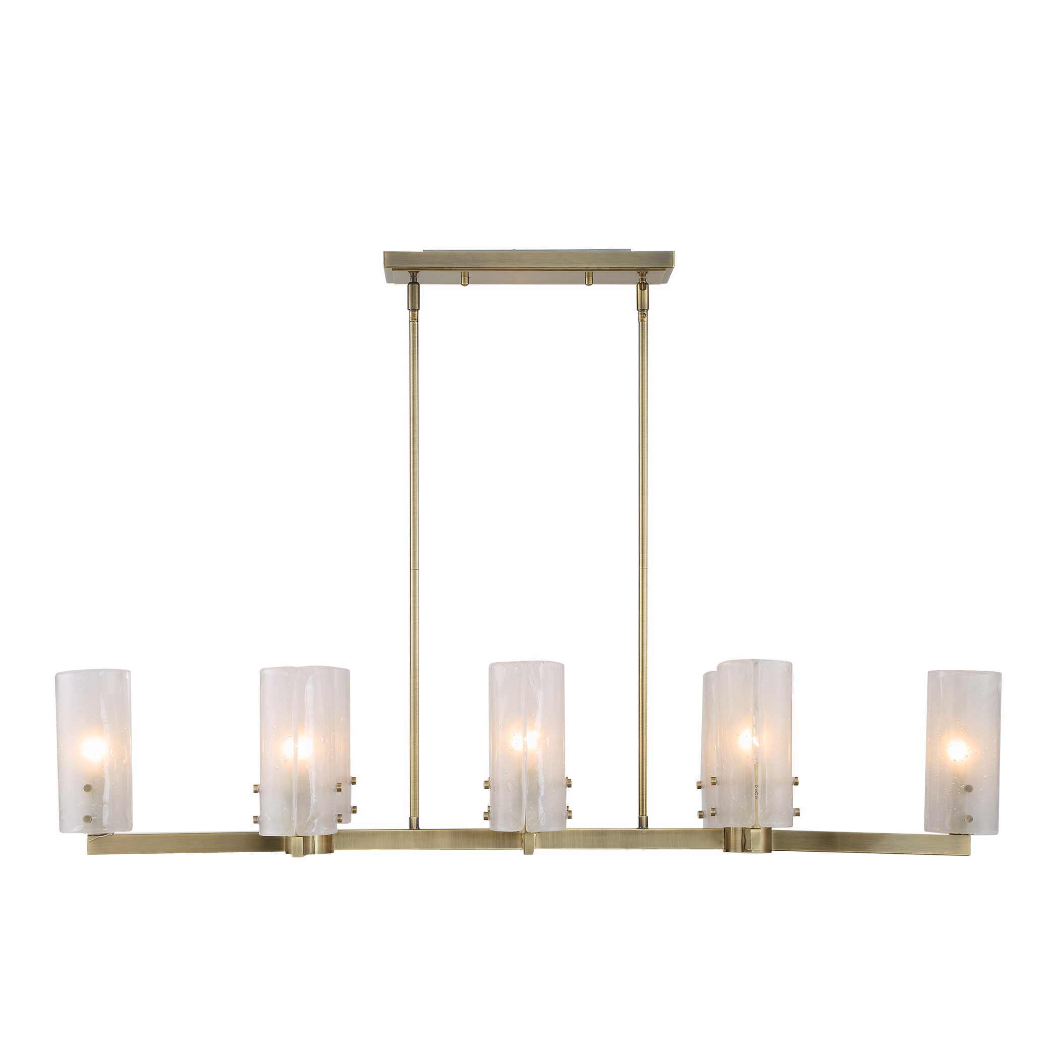 Mistie 8 Light Linear Chandelier, Ceiling Light by Uttermost, 45" width x 9" height x 14.5" depth View 2