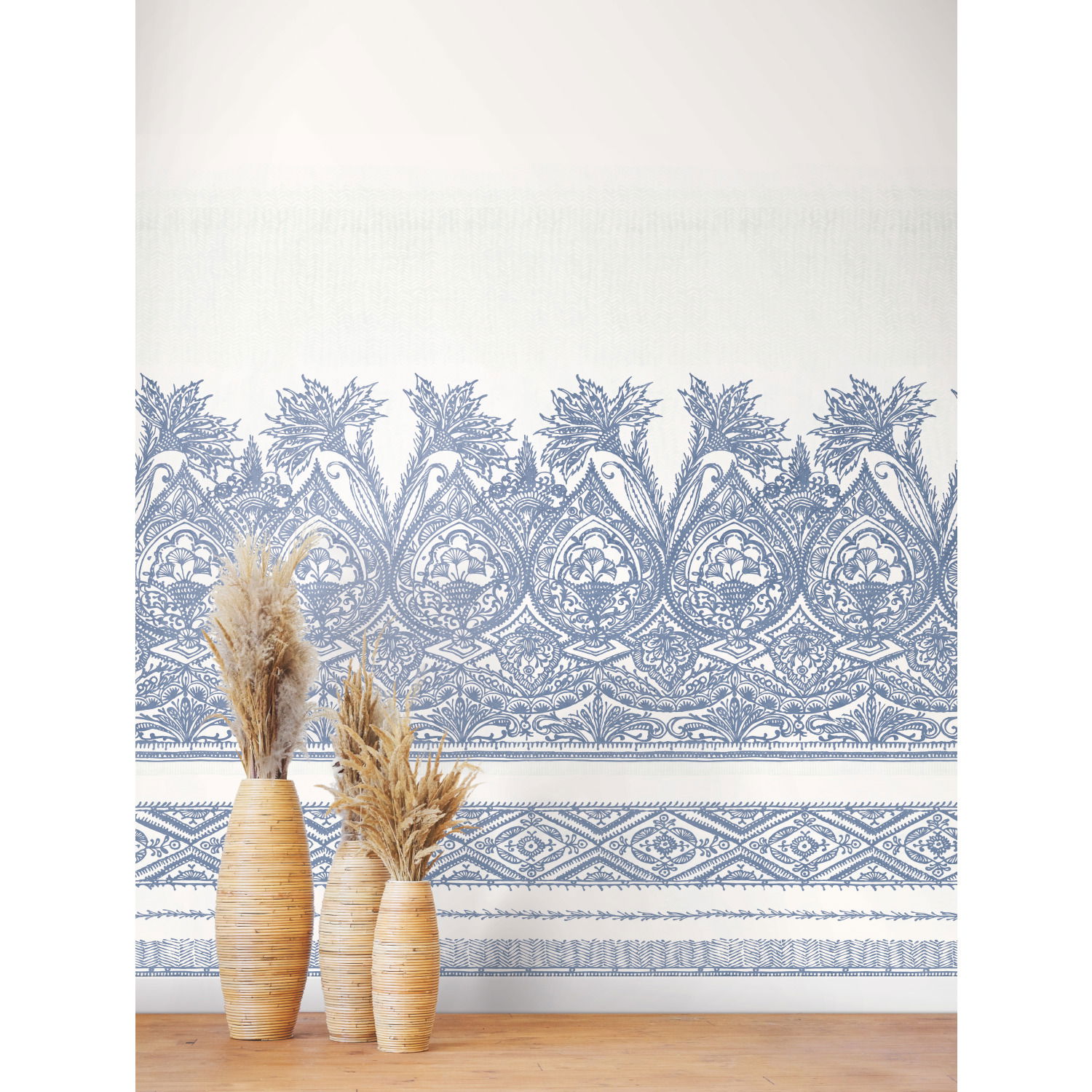 Henna Blue Wall Mural large image 