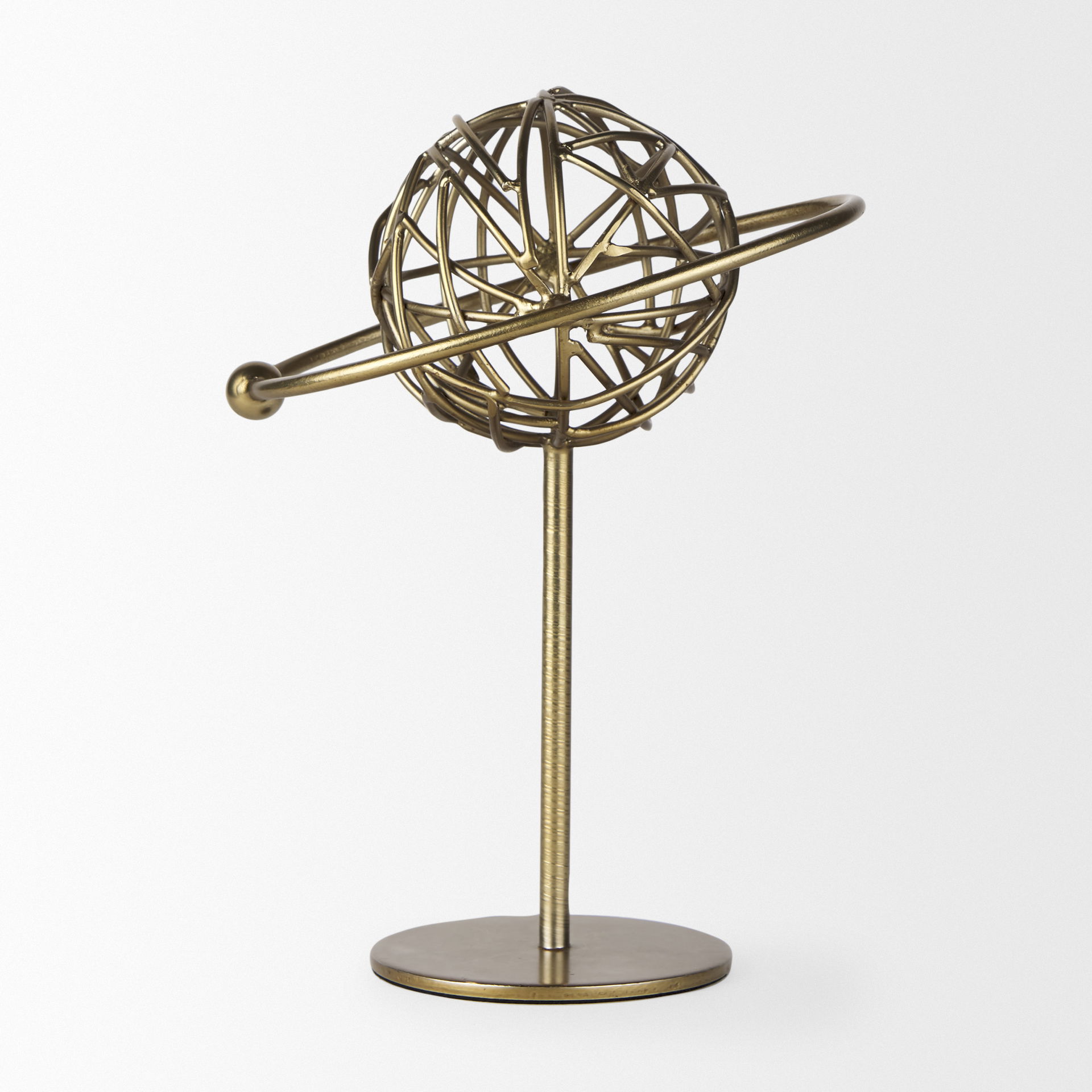 Atlas  Gold Metal Solar System Ornament, Decorative Object by Mercana, 10" length x 8" width x 12" height View 7