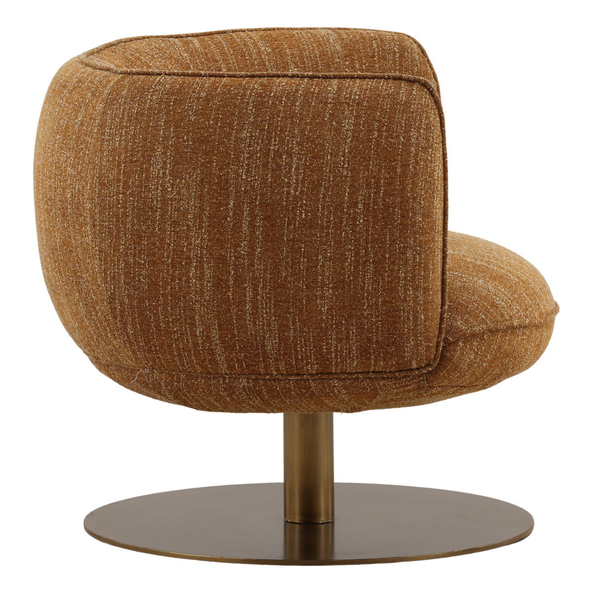 Aisha Swivel Chair Mustard, Accent Chair by Dovetail, 33.4" width x 28.5" height x 30.8" depth View 3