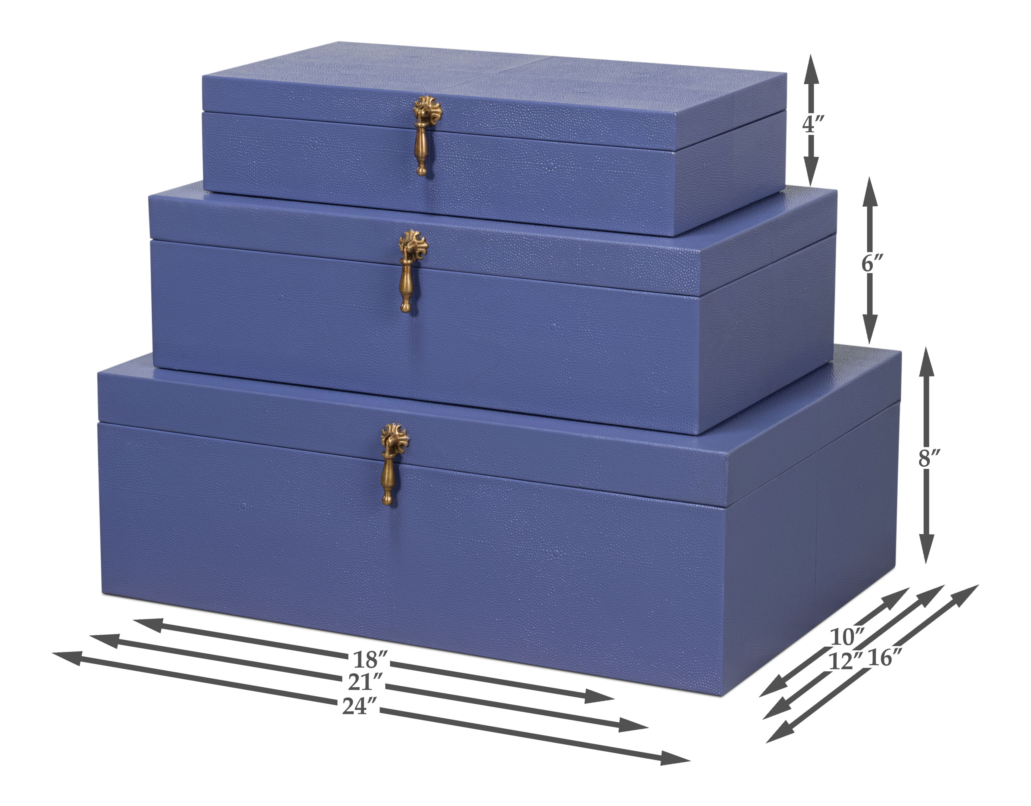 Cosmos Nesting Boxes,S/3 Marlin, Decor by Sarreid, 24" length x 16" width x 8" height View 13