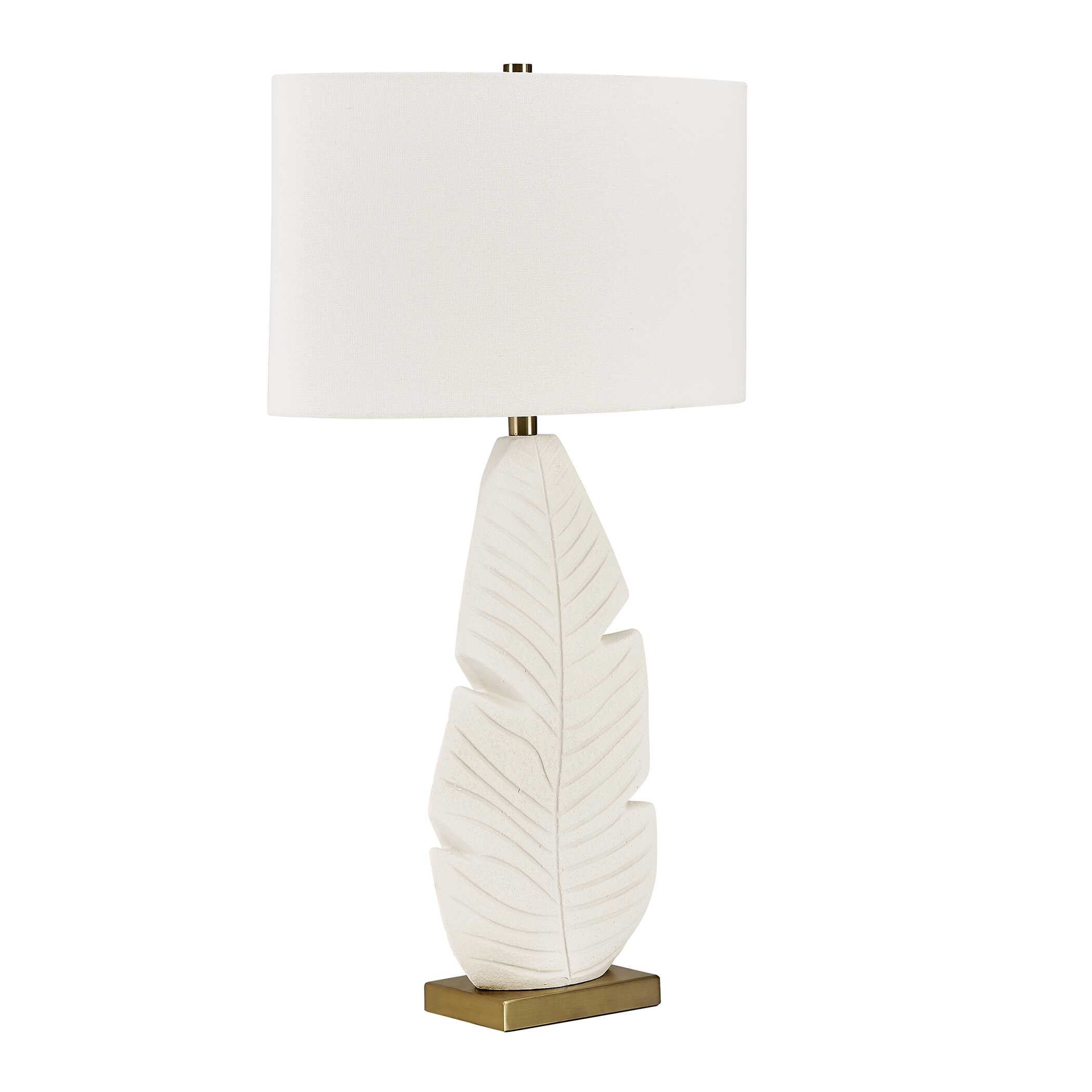 Palm Leaf White Table Lamp, by Uttermost, 19" width x 31.25" height x 19" depth View 7