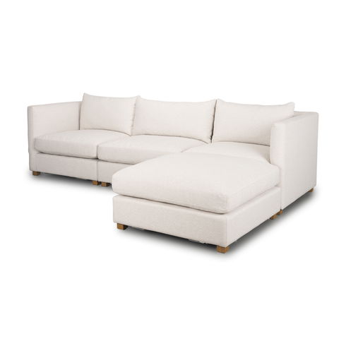 Halston 4 Piece (with 1 x Ottoman) Oatmeal Chaise Sofa Set