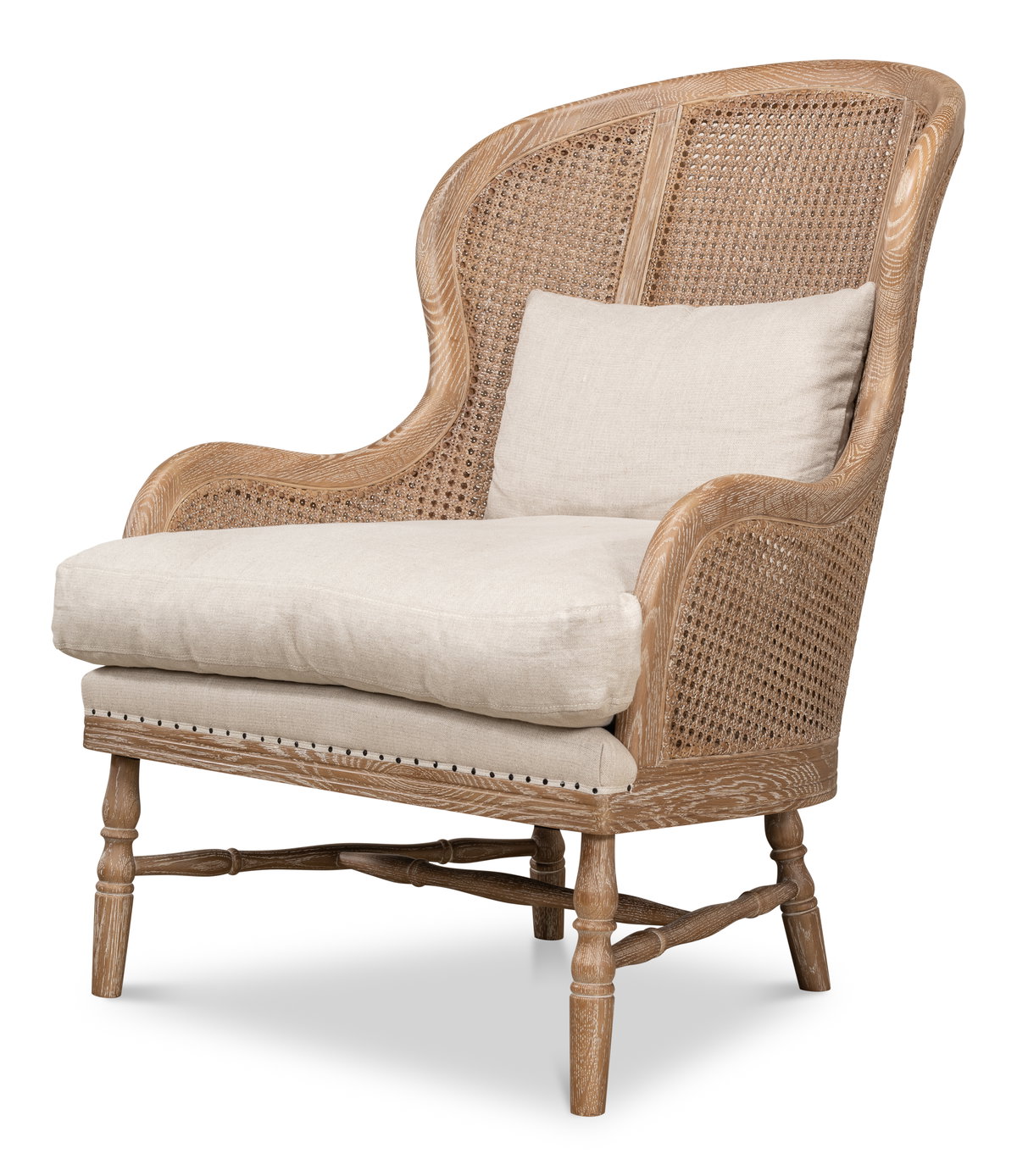 Randolph Wing Chair, by Sarreid, 2'7" length x 2'4" width x 3'2" height View 8