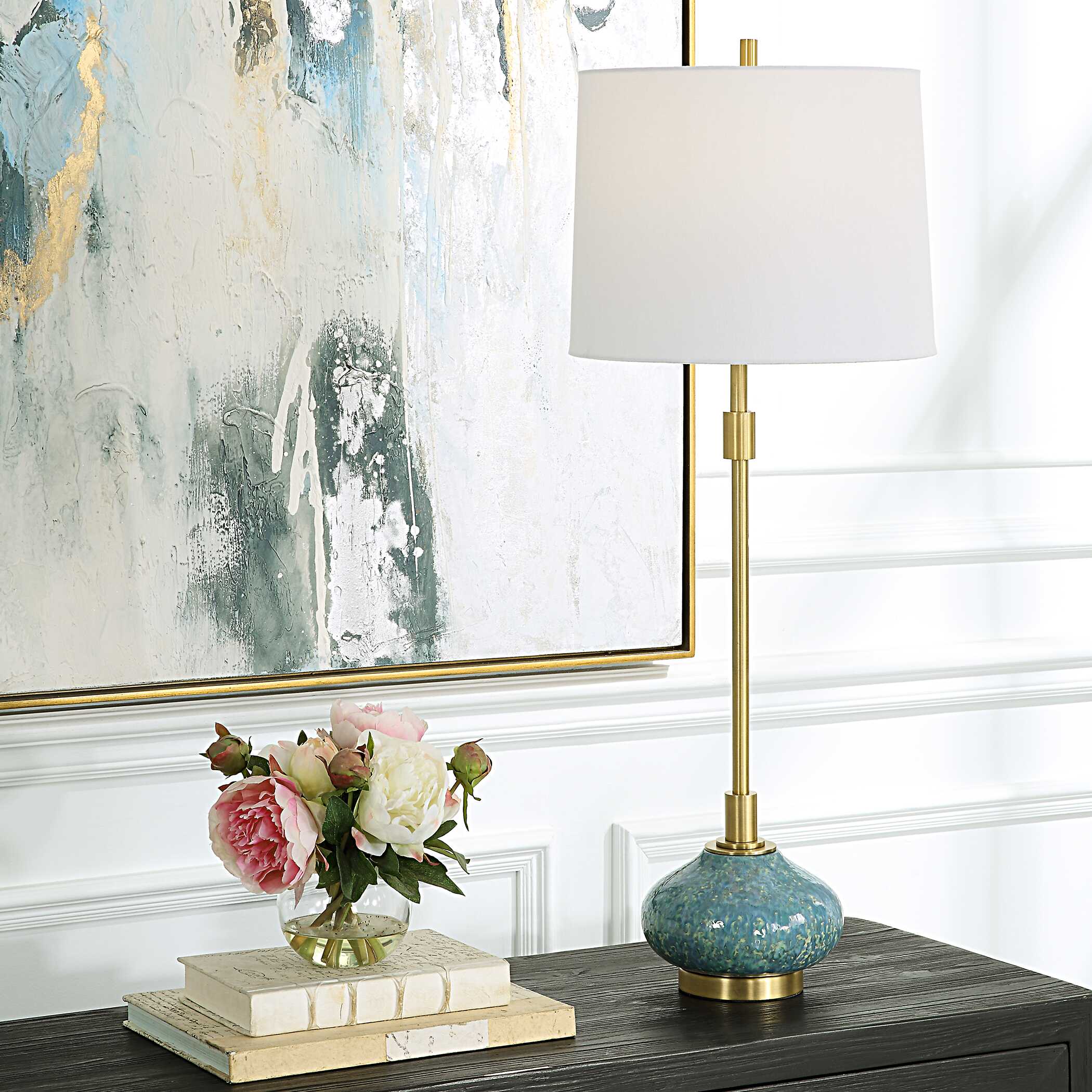 Kaimana Aged Blue Buffet Lamp large image 