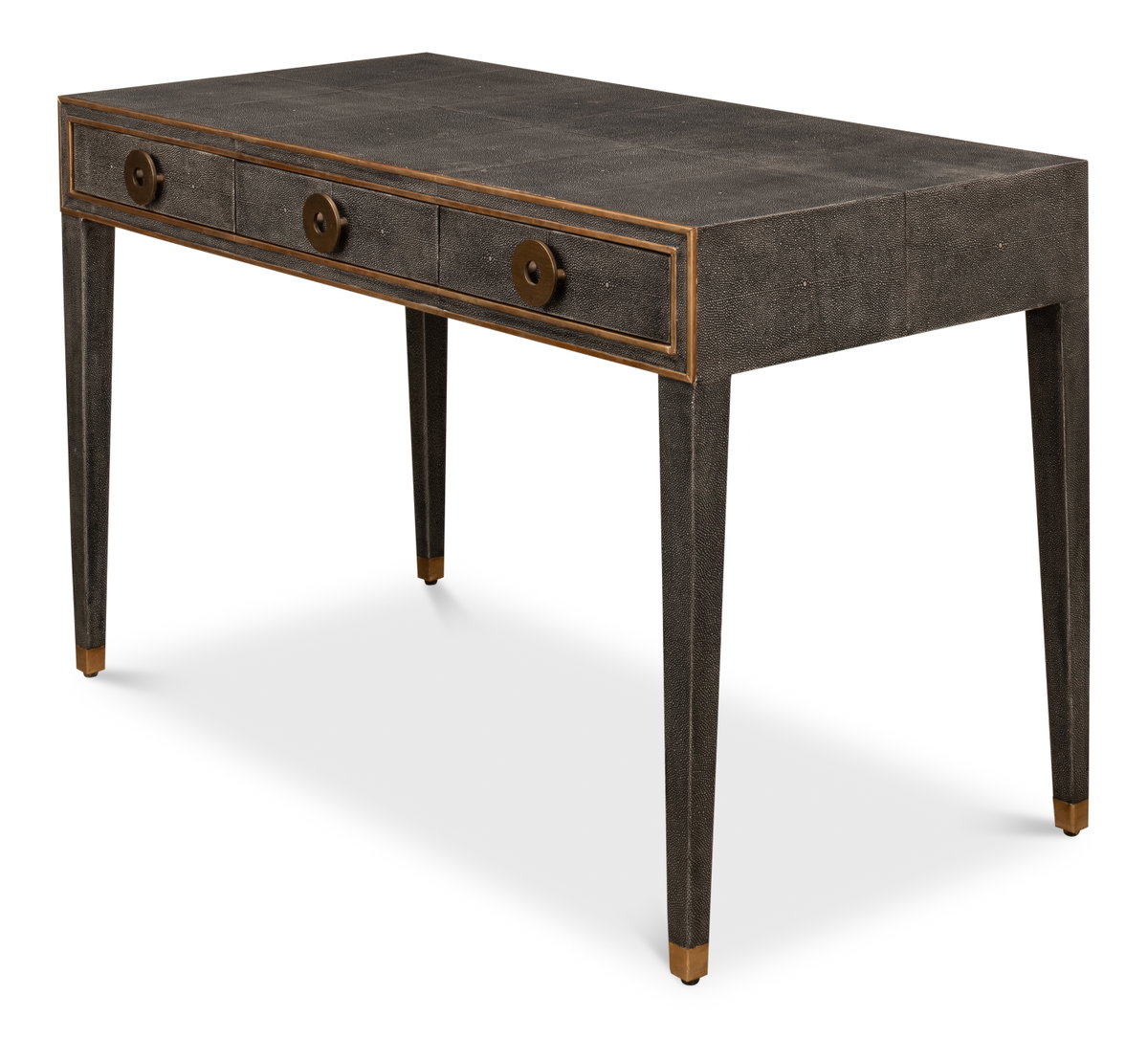 Gabriella Shagreen Desk/Table Ant.Grey, by Sarreid, 2' length x 4' width x 2'6" height View 8