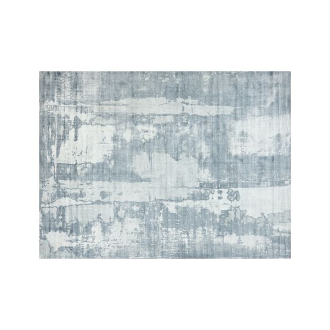 Online Designer Bedroom Blue Abstract Rug 9'x12'