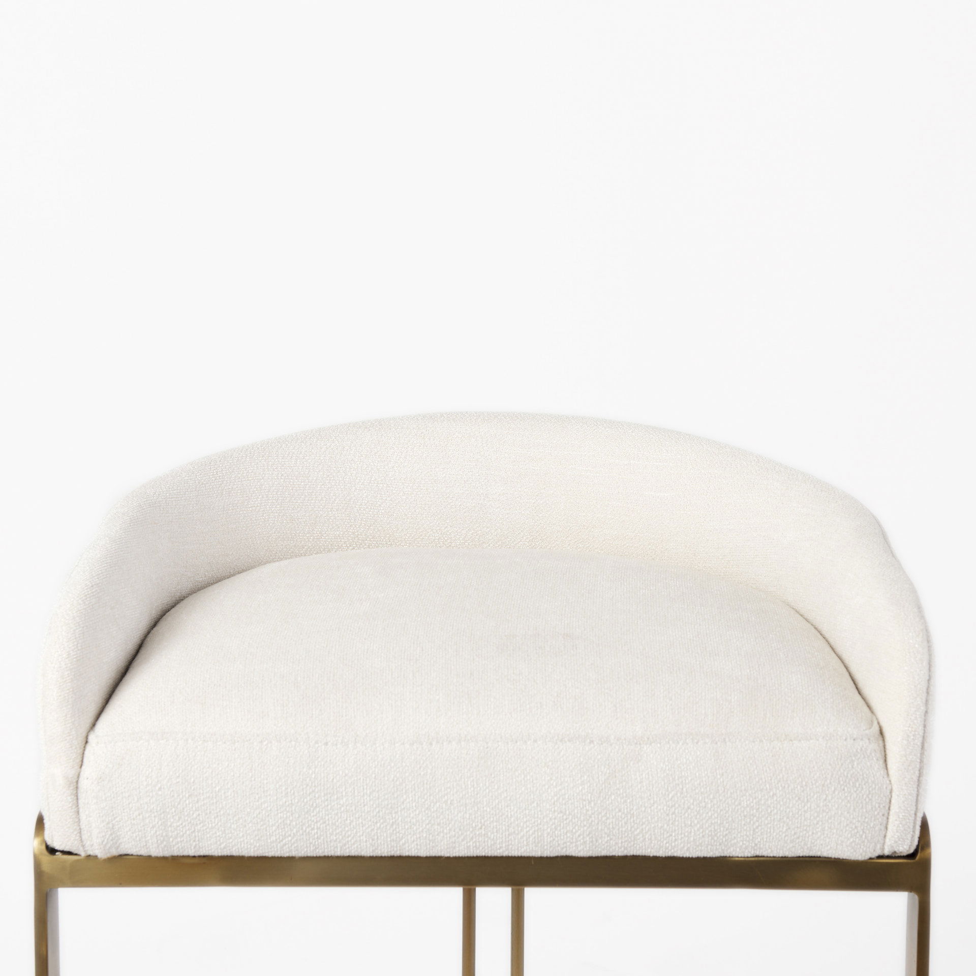 Hollyfield II Cream Fabric Seat with Gold Metal Base Counter Stool, Counter & Bar Stool by Mercana, 20.5" length x 19.7" width x 28.7" height View 9