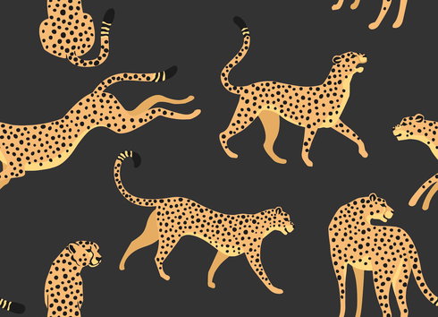 Cheetah Cheetah Orange Peel & Stick Wallpaper