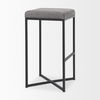 Frodo 29.75H Gray Fabric Seat with Black Iron Frame Bar Stool, Counter & Bar Stool by Mercana, 16.54" length x 16.54" width x 30.32" height thumbnail 6
