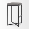Frodo Backless 29.75in Seat Bar Stool | Gray Fabric with Black Iron, Counter & Bar Stool by Mercana, 16.54" length x 16.54" width x 30.32" height thumbnail 6