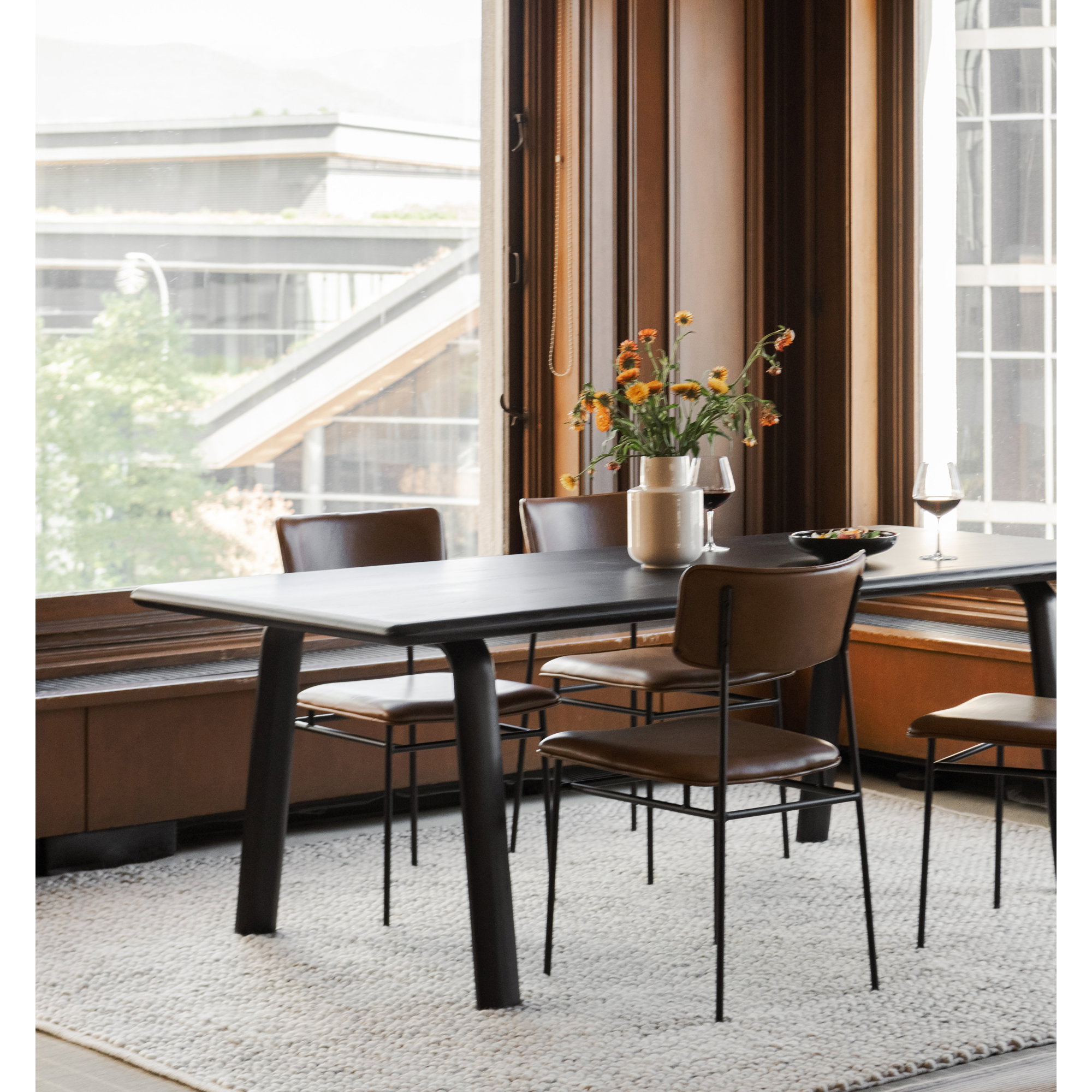 Sailor Dining Chair Brown - Set Of Two, by Moe's Home, 18.7" width x 33.85" height x 22.5" depth View 8