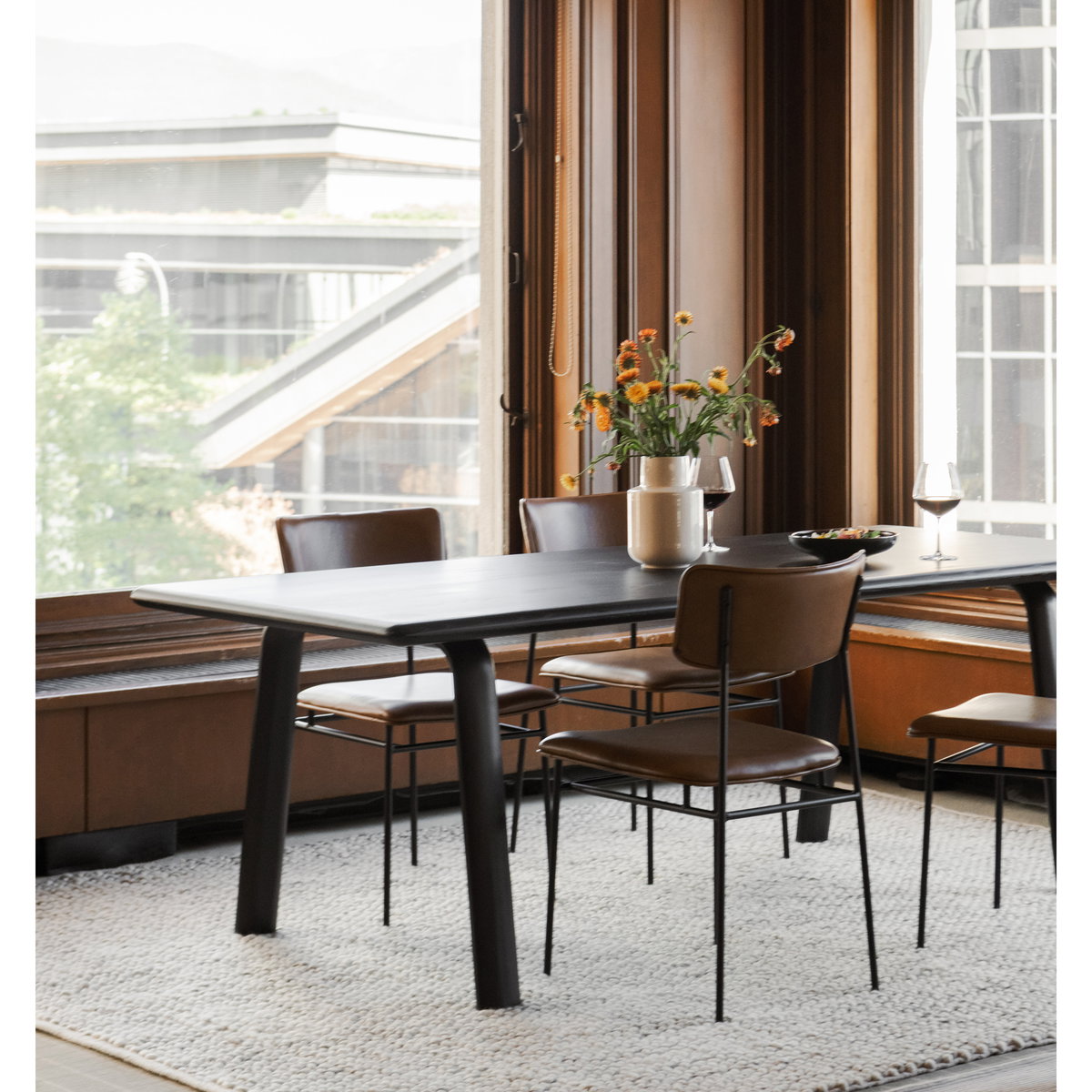 Sailor Dining Chair Brown - Set Of Two, by Moe's Home, 18.7" width x 33.85" height x 22.5" depth View 8