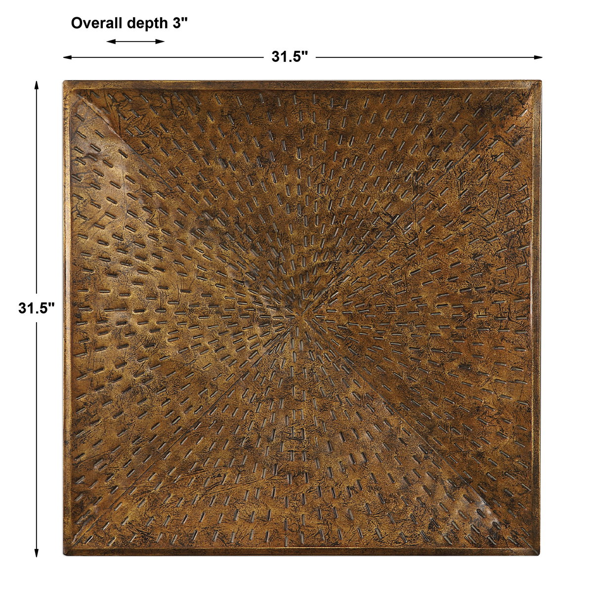 Blaise Antiqued Bronze Wall Art, by Uttermost, 31.5" width x 31.5" height x 3" depth View 3