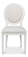 Hugo Oval Side Chair, Cortina White, Dining Chair by Sarreid, 45659" length x 23" width x 38" height thumbnail 2