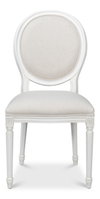 Hugo Oval Side Chair  Cortina White, by Sarreid, 1'11" length x 1" width x 3'2" height thumbnail 2