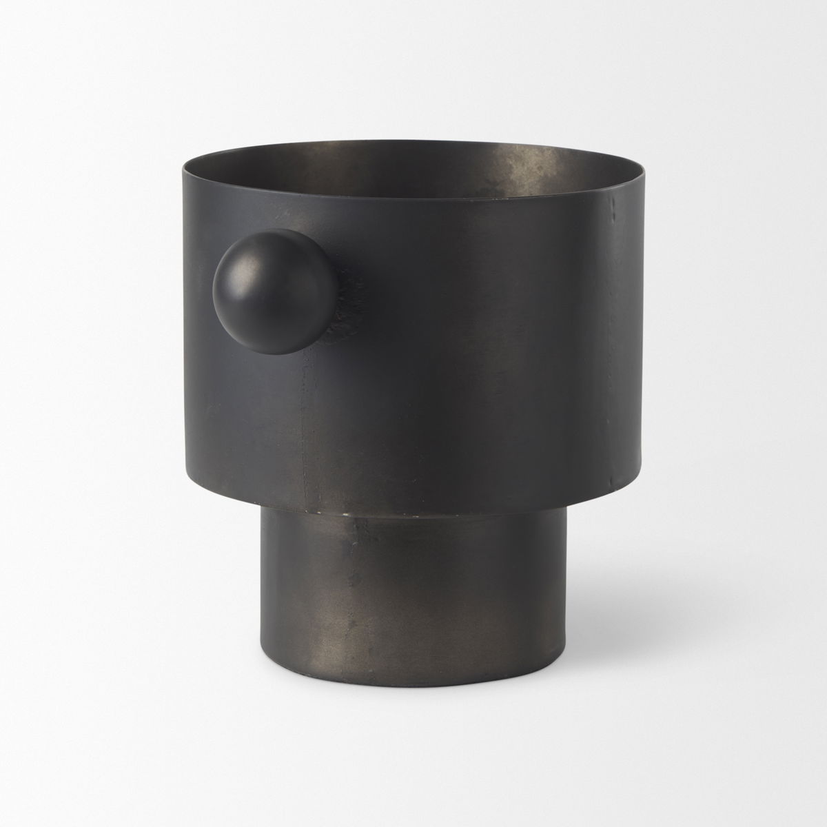 Juno 6.5H Medium Black Iron Vase, by Mercana, 8.5" length x 6" width x 6.5" height View 6