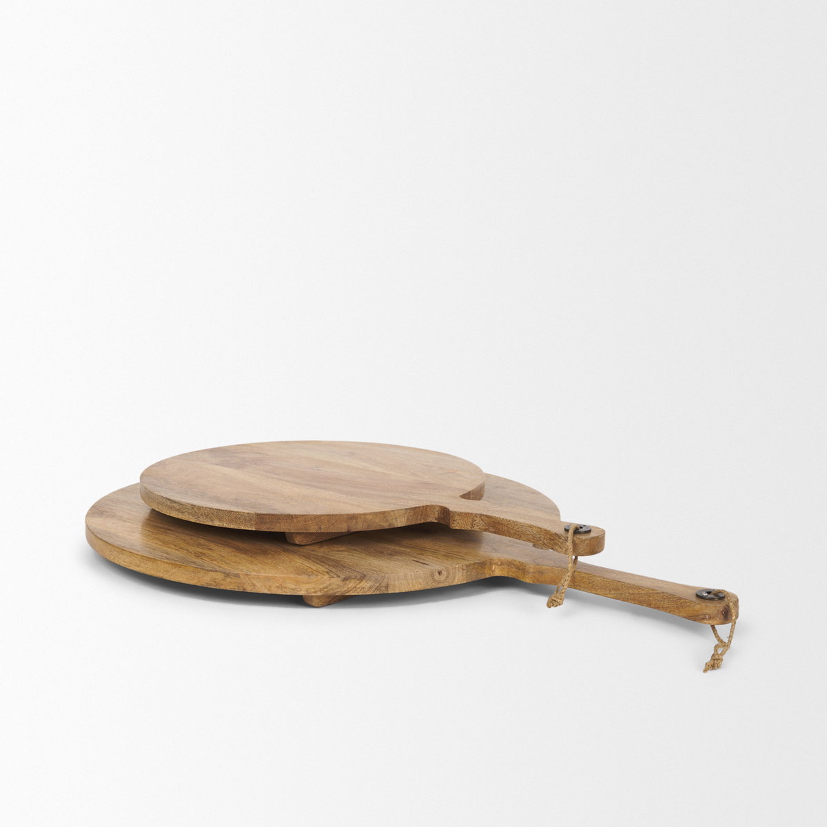 Karana Natural Solid Wood Round Serving Boards, Decorative Tray by Mercana, 32.5" length x 22.5" width x 1.5" height View 4