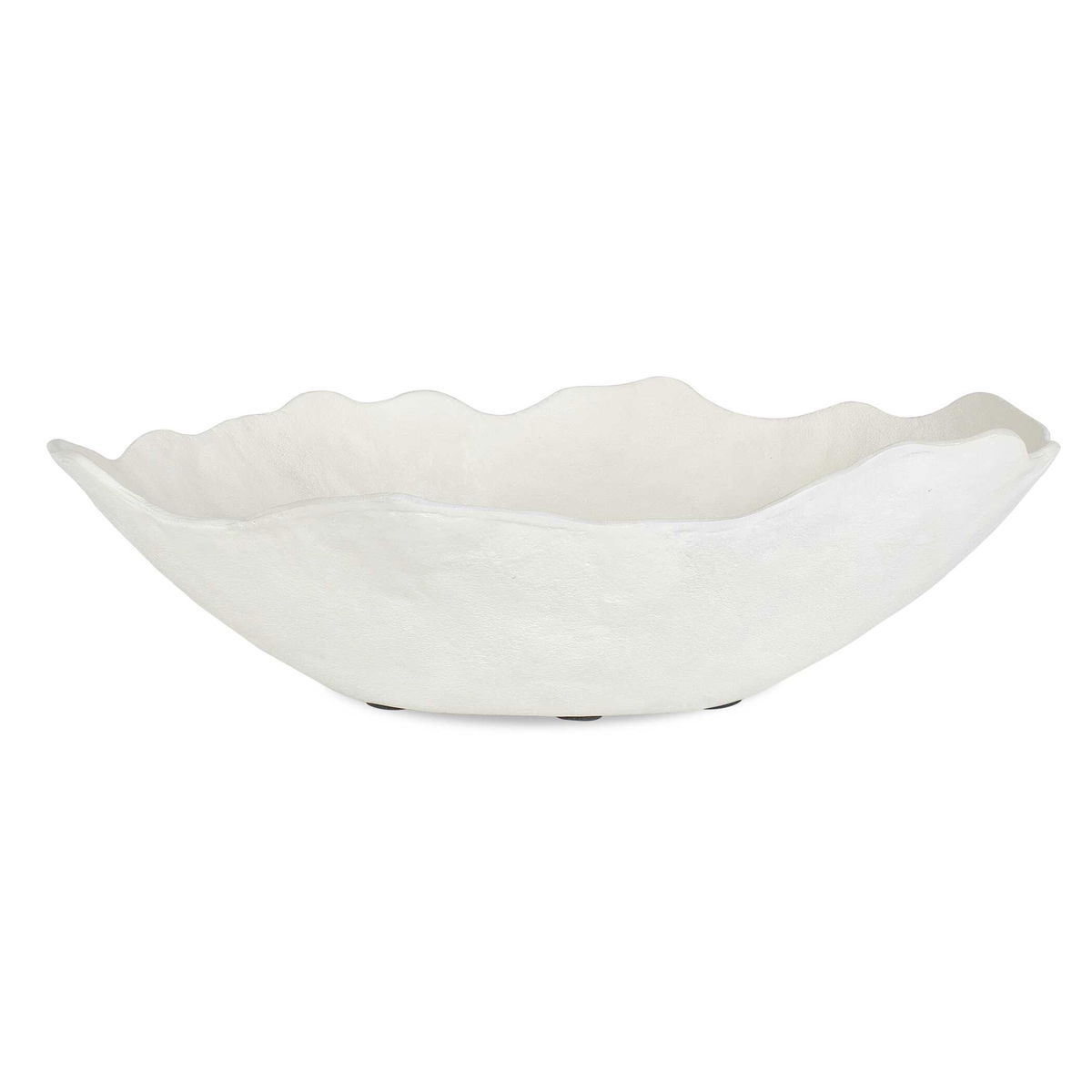 Obscura Warm White Outdoor Bowl, Decorative Tray by Uttermost, 16" width x 5" height x 12" depth View 1