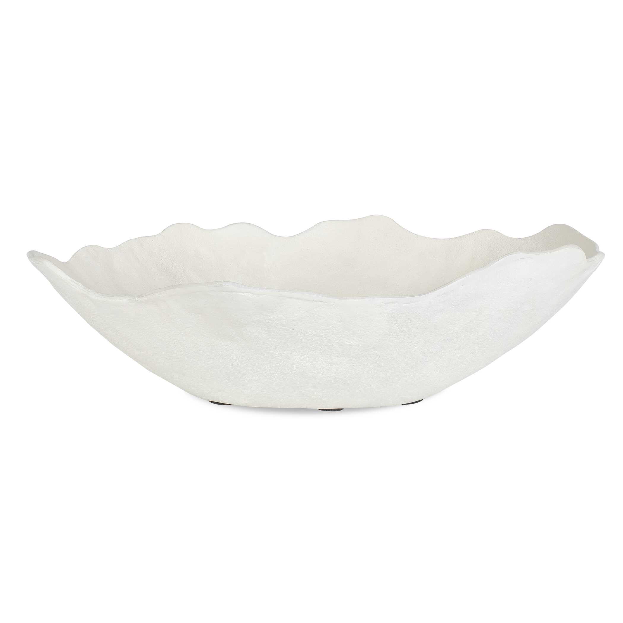 Obscura Warm White Outdoor Bowl, Decorative by Uttermost, 16" width x 5" height x 12" depth View 1