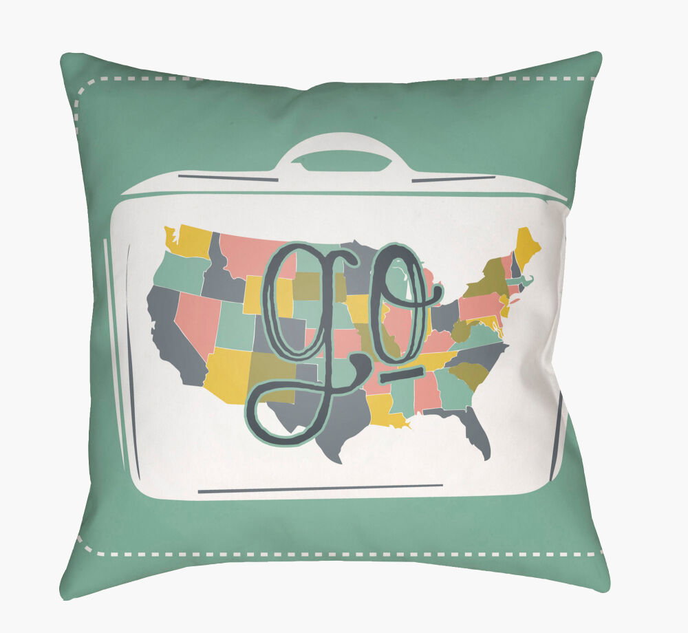 Jetset Accent Pillow, Decorative Pillow by Surya, 18" length x 18" width