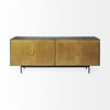 Newsome II 79Lx16Wx33H Black and Gold Metal 4 Cabinet Door Sideboard thumbnail 3