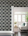 Sawgrass Trellis Black & White Wallpaper thumbnail 2