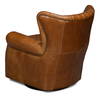 Bugatti Leather Swivel Chair  Cuba Brown, by Sarreid, 2'5" length x 2'8" width x 2'9" height thumbnail 11