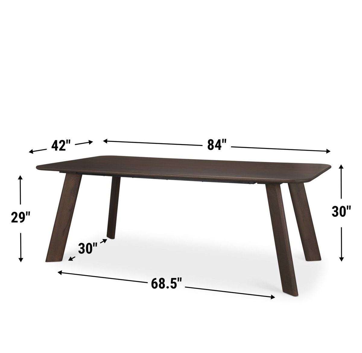 Welborn 84'L x 42'W Rectangular Dining Table | Modern | Dark Brown Wood | Seats 8, by Mercana, 84" length x 42" width x 30" height View 5