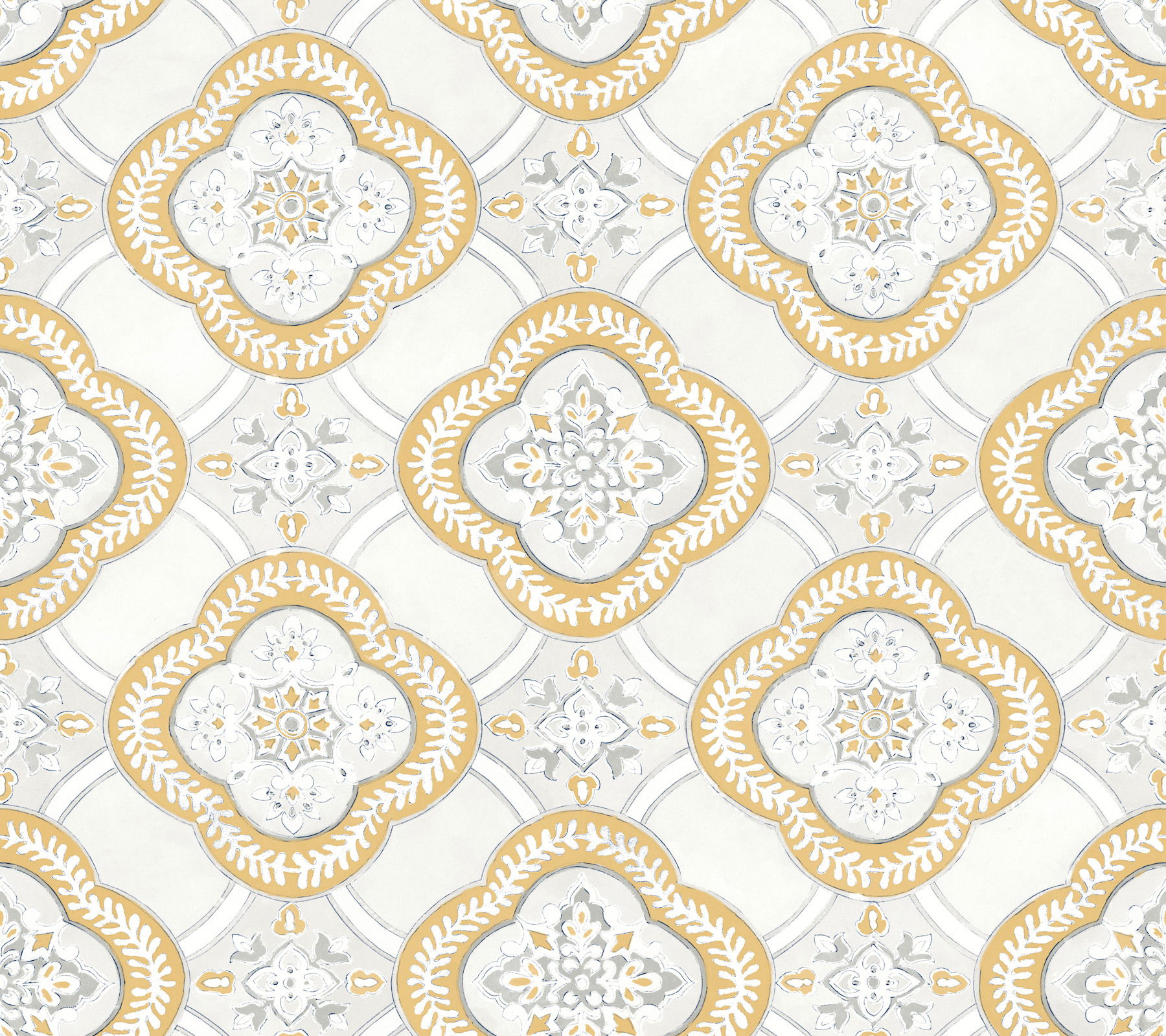 Garden Trellis Ochre Wallpaper large image 