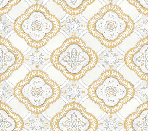 Garden Trellis Ochre Wallpaper