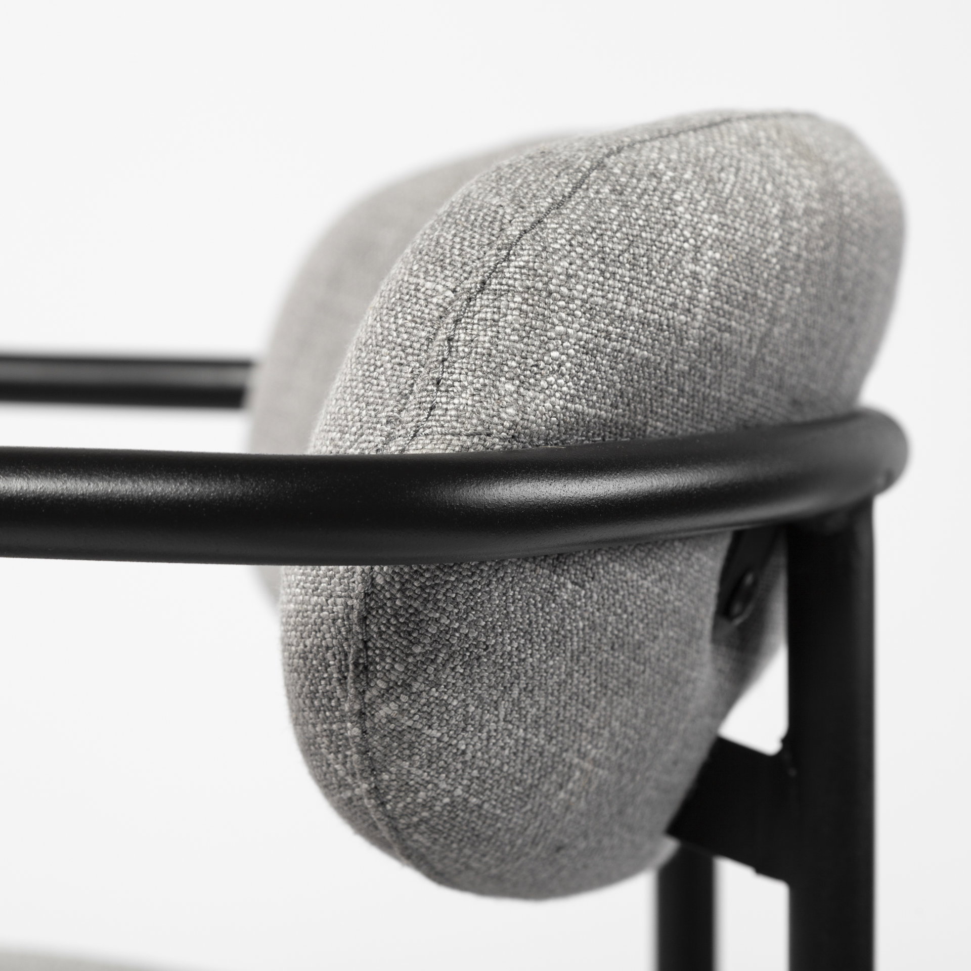 Parker Gray Fabric Seat Black Metal Counter Stool, Counter & Bar Stool by Mercana, 19" length x 19.75" width x 36" height View 10