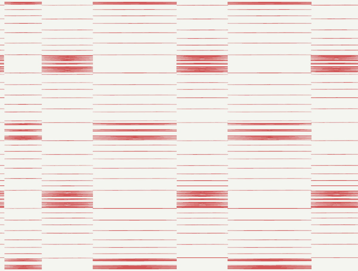 Red & White Dashing Stripe Wallpaper, by York Wall, 27' length x 2'3" width x 0.02" depth