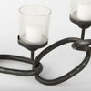 Quito Black Metal Chain-Link Five Candle Table Candle Holder, Candles & Candle Holder by Mercana, 7.68" length x 28" width x 4.69" height thumbnail 6