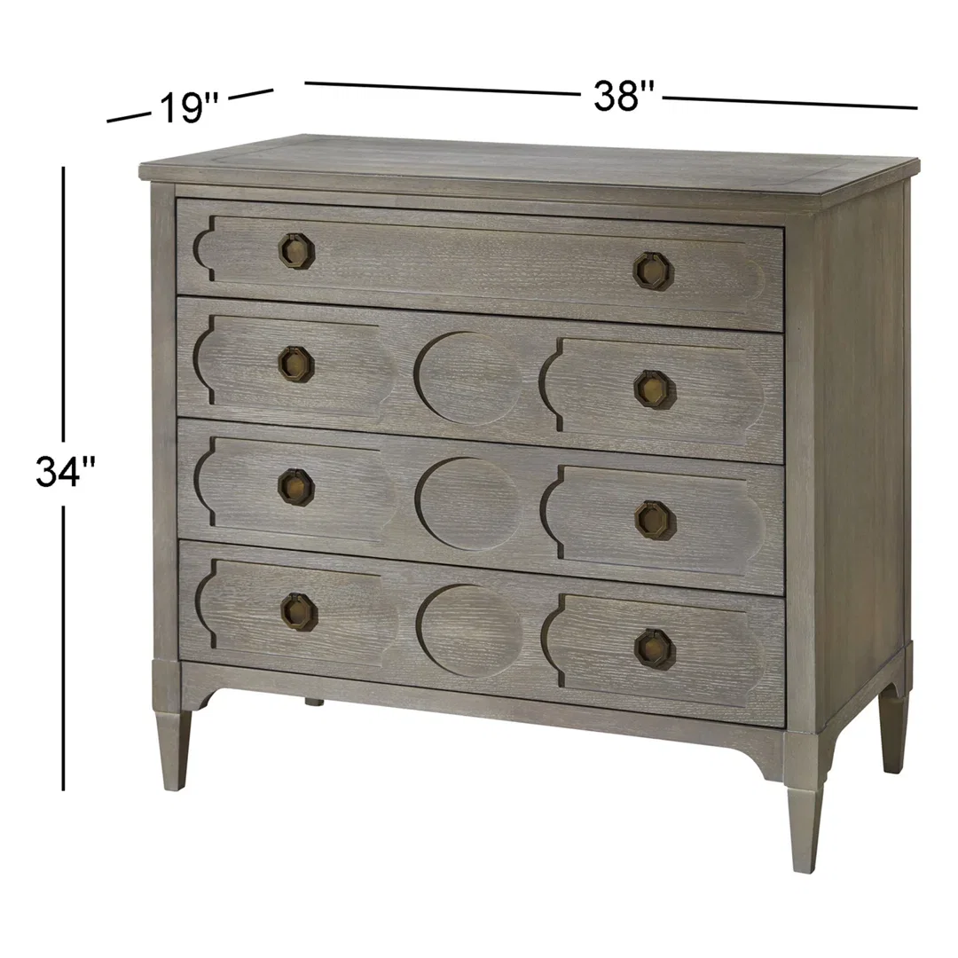 Julie Playlist 4 Drawer Dresser, by Universal Furniture, 38" width x 34" height x 19" depth View 7