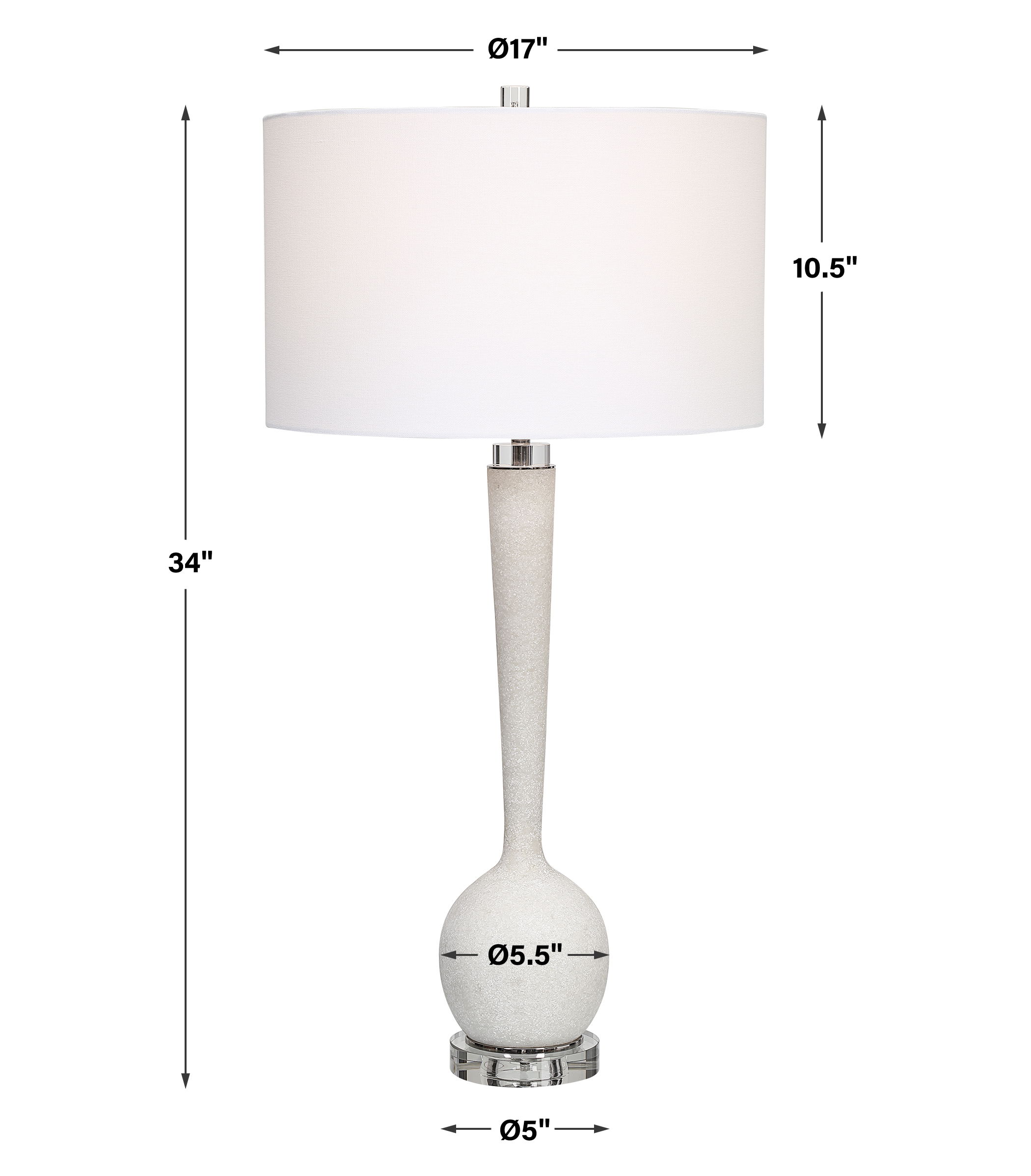 Kently White Marble Table Lamp large image 