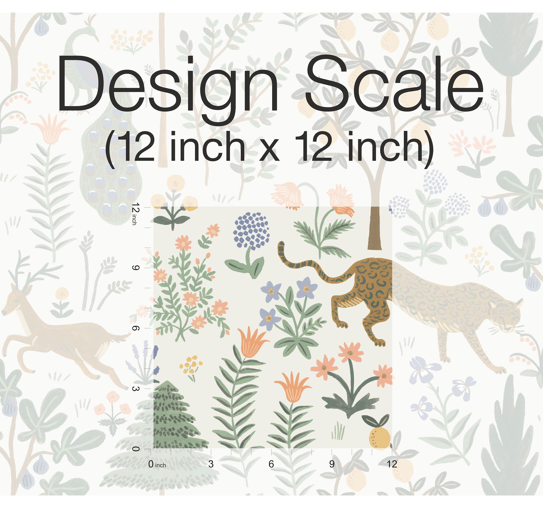 Menagerie Cream Peel & Stick Wallpaper large image 