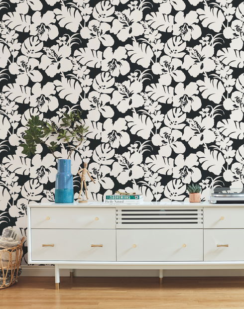 Hibiscus Arboretum Black Wallpaper
