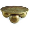 Triplet Antique Brass Coffee Table, Furniture by Uttermost, 38" width x 15" height x 38" depth thumbnail 1