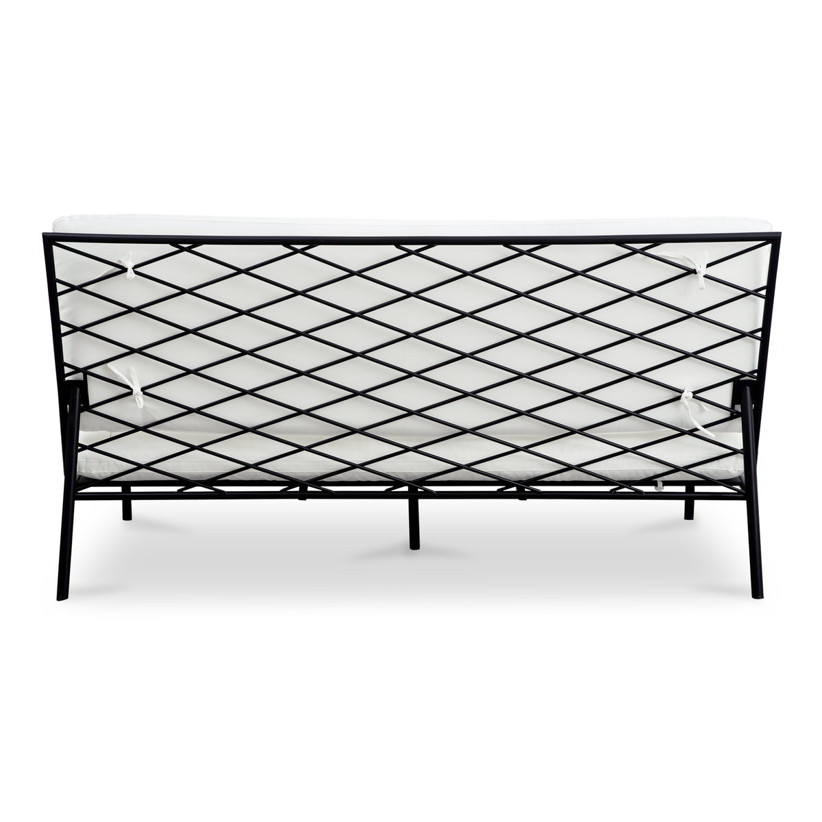 Salma Outdoor Sofa White, Sofas & Sectional by Moe's Home, 60" width x 33.5" height x 35.5" depth View 4