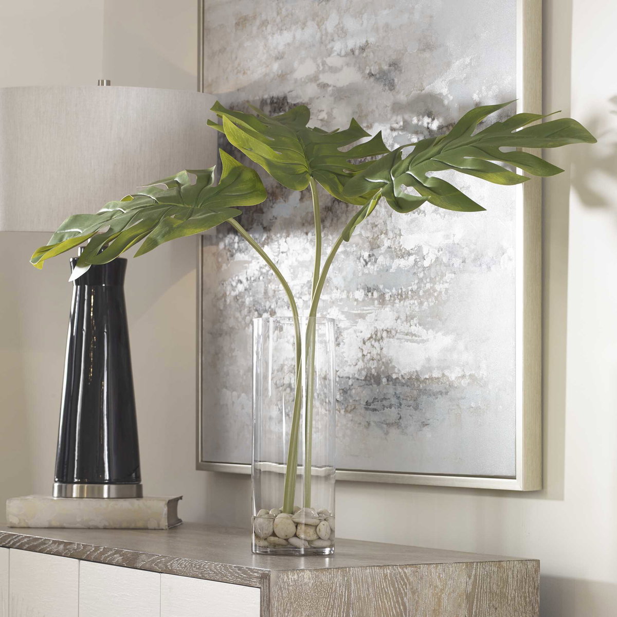 Ibero Split Leaf Palm, Artificial Plants & Flower by Uttermost, 30" width x 30" height x 30" depth View 3