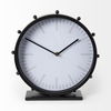 Marian  Black Studded Round Table Clock, by Mercana, 11.02" length x 3.15" width x 11.02" height thumbnail 6