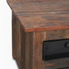 Wilton Brown Wood with 12 Black Metal Drawers Coffee Table, by Mercana, 48" length x 28" width x 18" height thumbnail 10