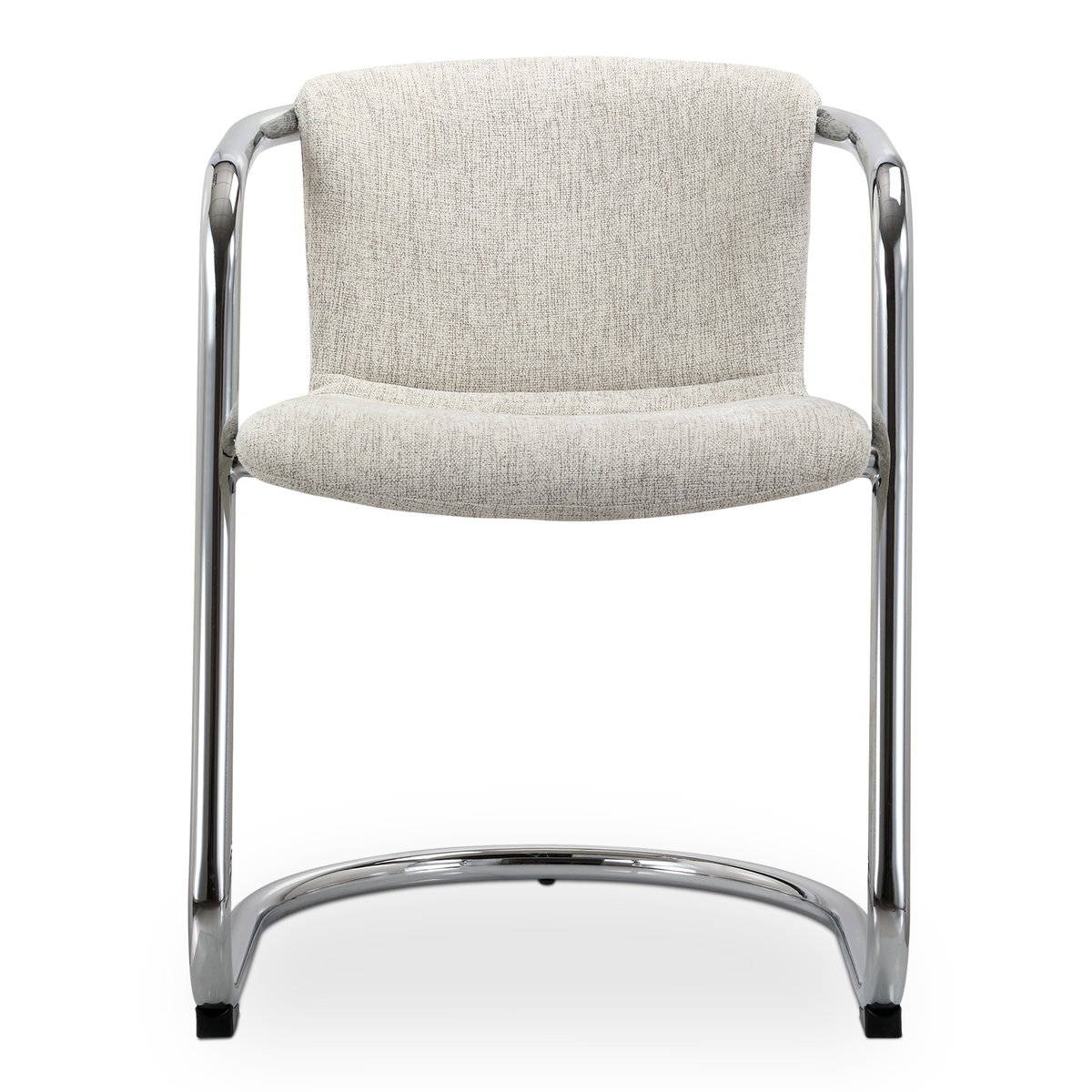 Freeman Chrome Frame Dining Chair Blended Cream - Set Of Two, by Moe's Home, 22" width x 30" height x 24" depth View 2