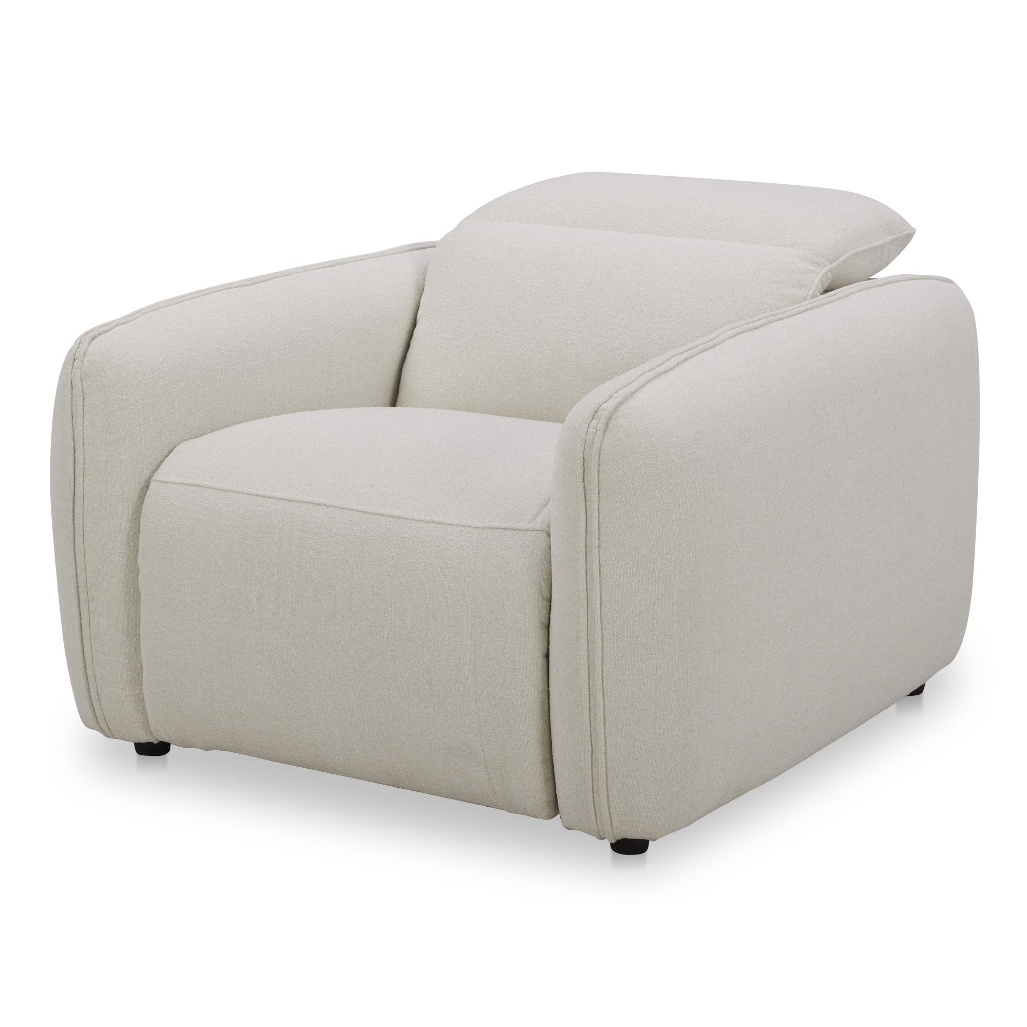 Eli Power Recliner Chair Warm White, Accent Chair by Moe's Home, 41.5" width x 30" height x 43" depth View 3