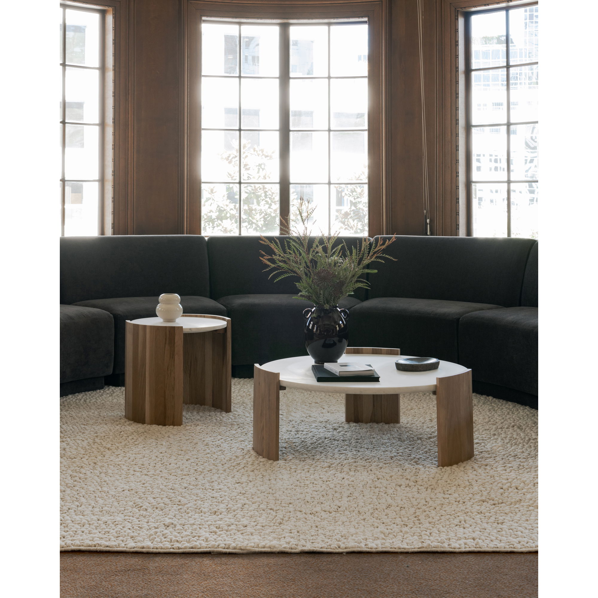 Dala Coffee Table White, by Moe's Home, 35" width x 14" height x 35" depth View 4