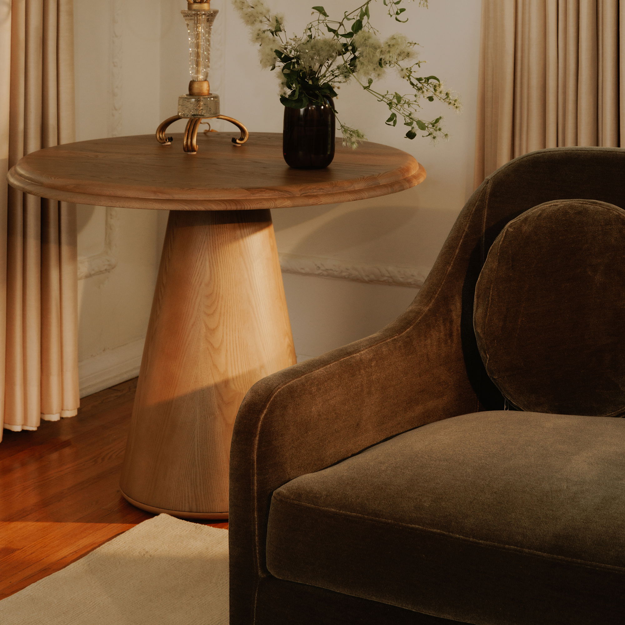 Tutto Cafe Table Natural, Coffee Table by Moe's Home, 38" width x 30" height x 38" depth View 6